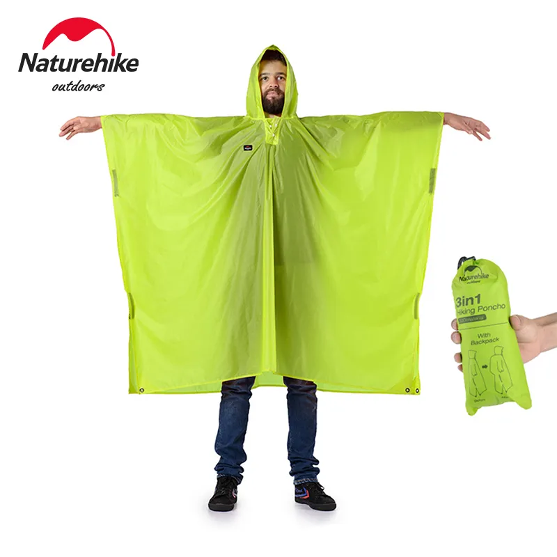 Camping Rain Poncho - Naturehike Rain Jacket 3 in 1