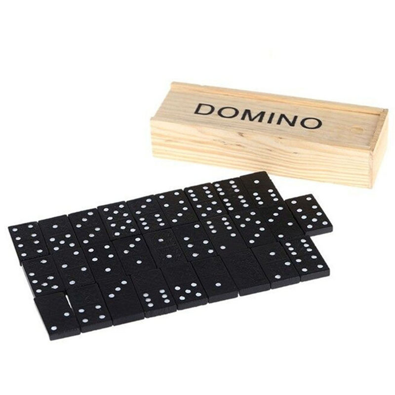 Outdoor Camping For Kids - 28pcs/Set Wooden Domino Board Games Table