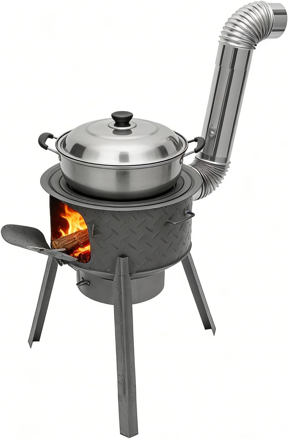 Outdoor Camping Wood Stove - Portable Wood Burning Rocket Stove for