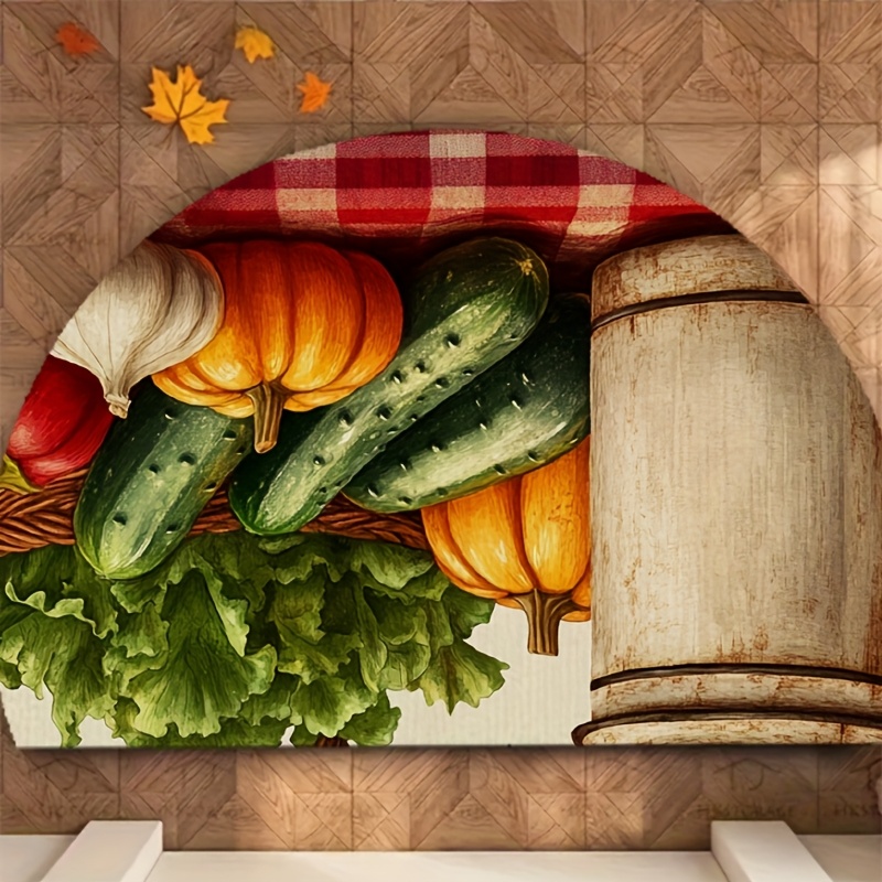 Camping Outdoor Or Indoor - Country Produce Doormat Vibrant Vegetables Woven