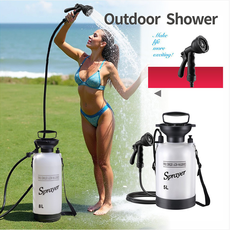 Outdoor Camping Utensils - 1PCS Outdoor Manual Camping Shower,3/5/8L Multi-functional