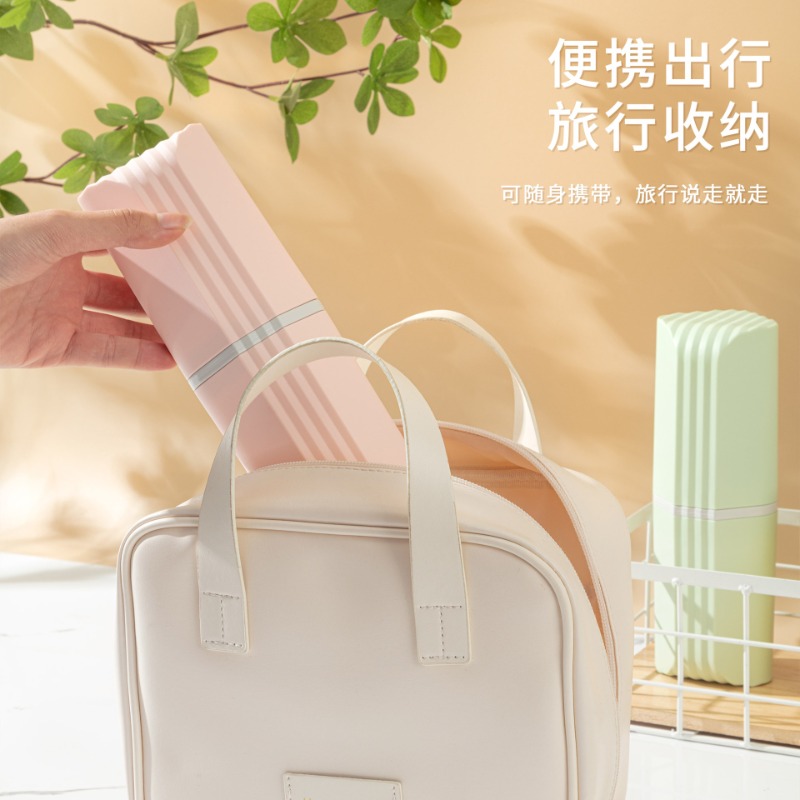 Outdoor Camping Bathroom - Solid Color Travel Toothbrush Holder with