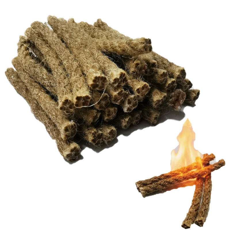 Outdoor Camping Wood Stove - Outdoor Mini Wax Hemp Rope Portable