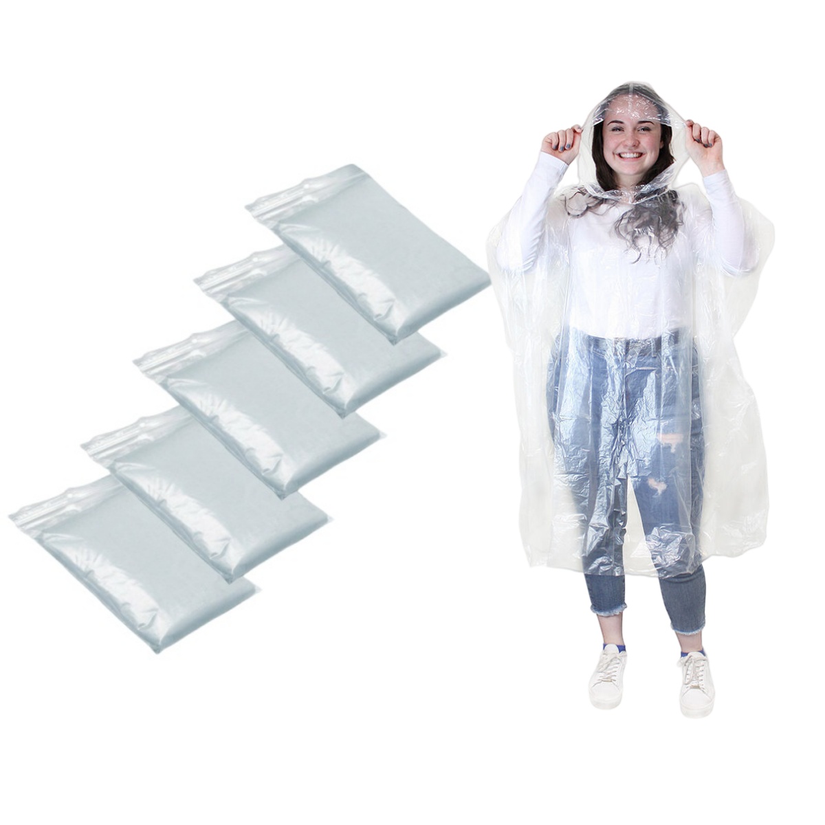 Camping Rain Poncho - 12Pcs Disposable Waterproof Raincoat Outdoor Hiking