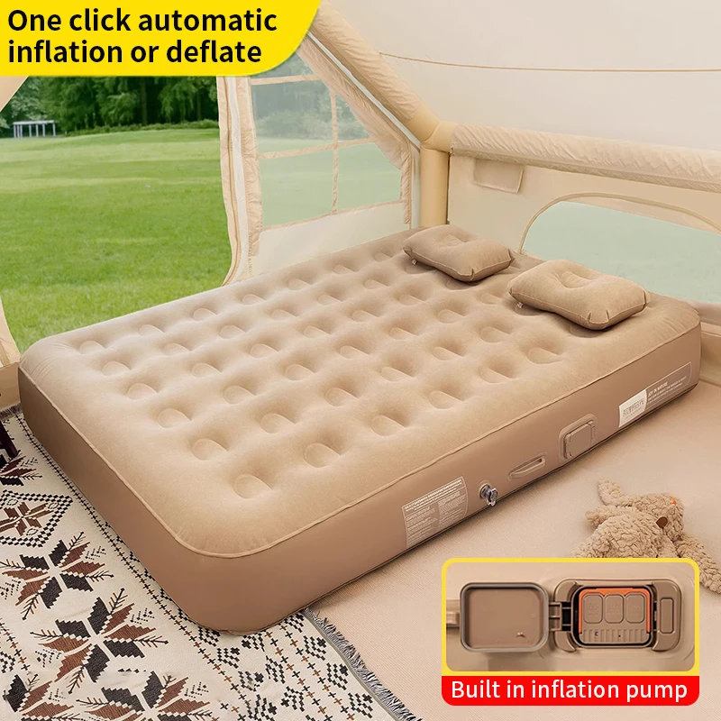 Camping Outdoor Or Indoor - New Air Mattress Built-in Pump Self-inflating