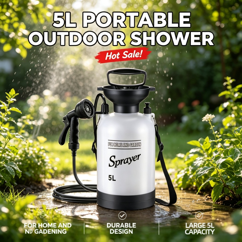 Outdoor Camping Bathroom - 5L Portable Camping Shower Manual Pressure
