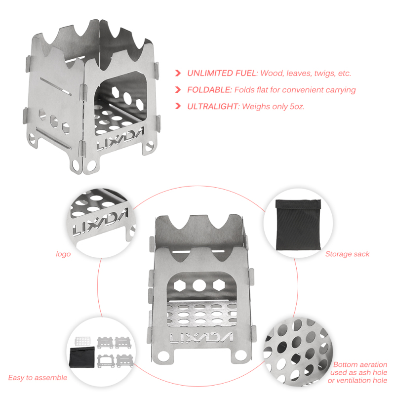 Lixada Titanium/Stainless stee - Outdoor Camping Wood Stove review and price