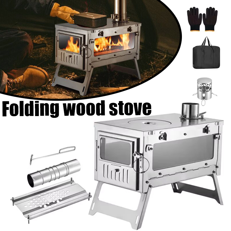 430 Stainless Steel Portable T - Outdoor Camping Wood Stove review and price
