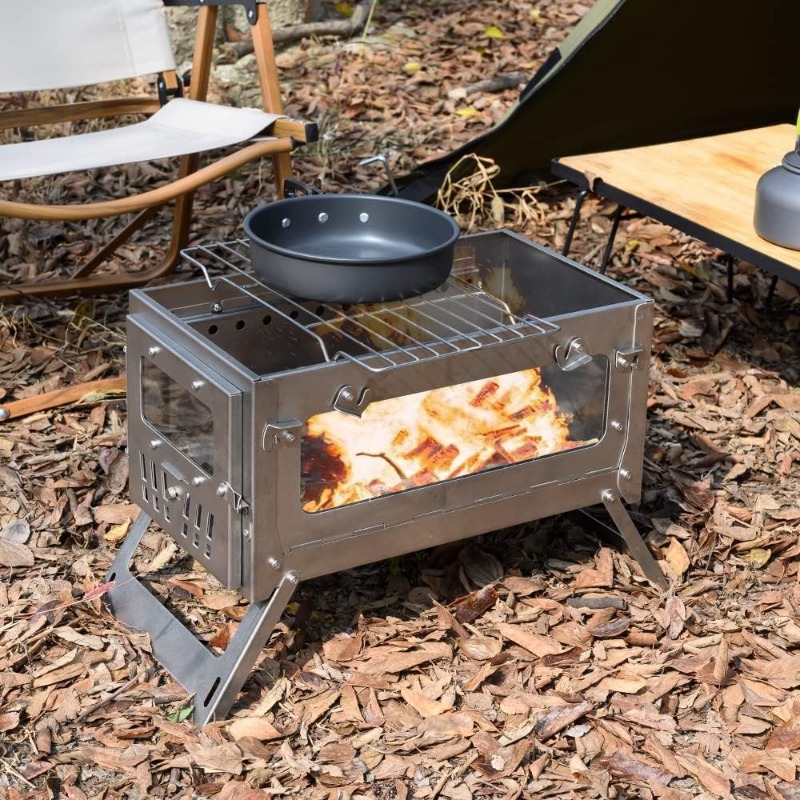 430 Stainless Steel Portable T - Outdoor Camping Wood Stove review and price