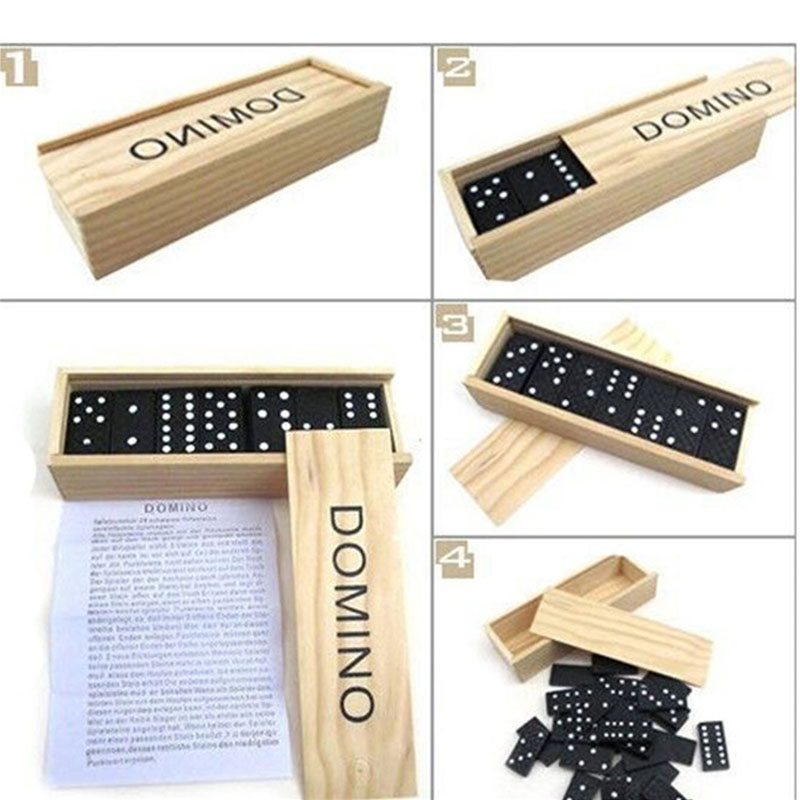 28pcs/Set Wooden Domino Board  - Outdoor Camping For Kids review and price