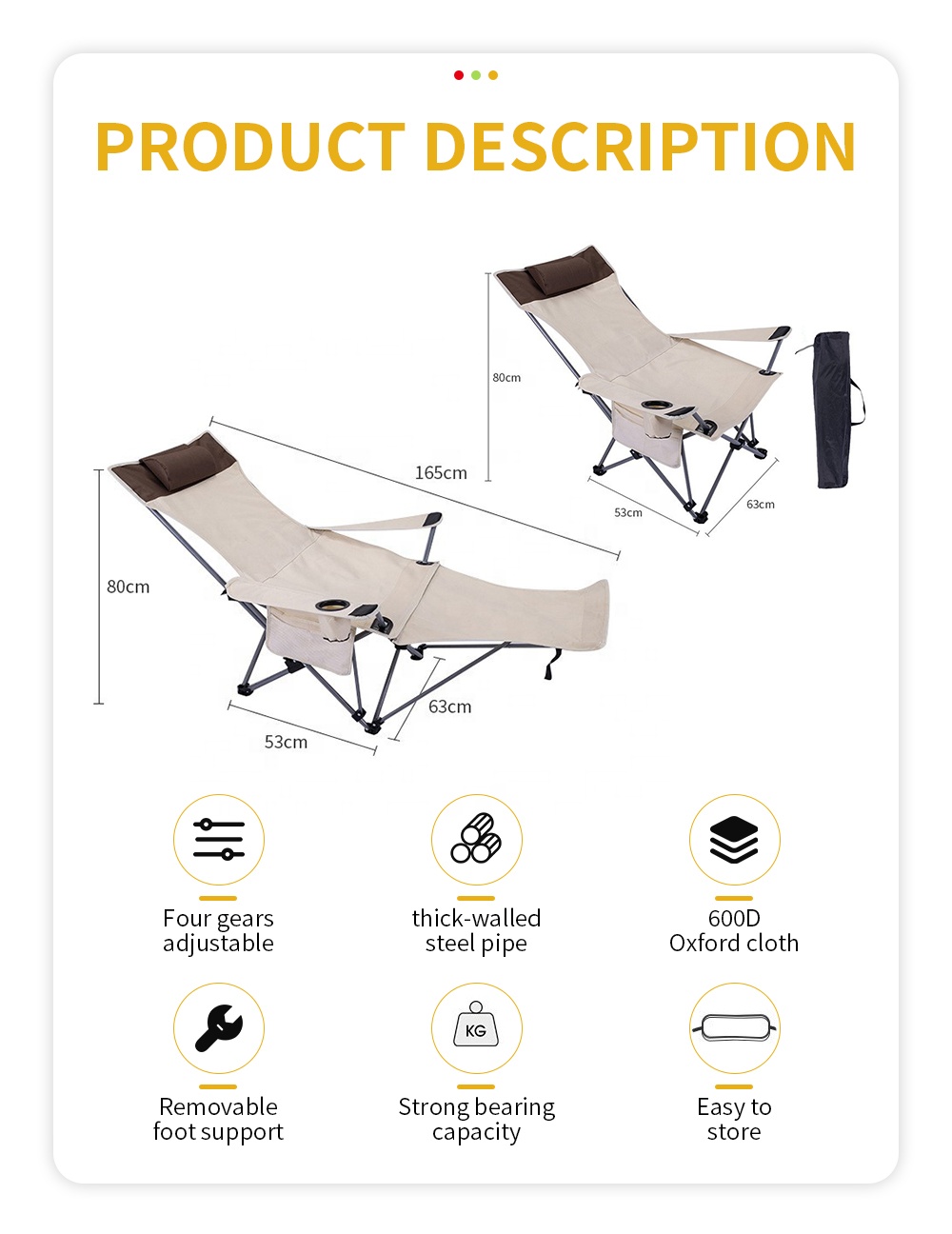 Portable Folding Reclining Cha - Outdoor Camping Chairs review and price