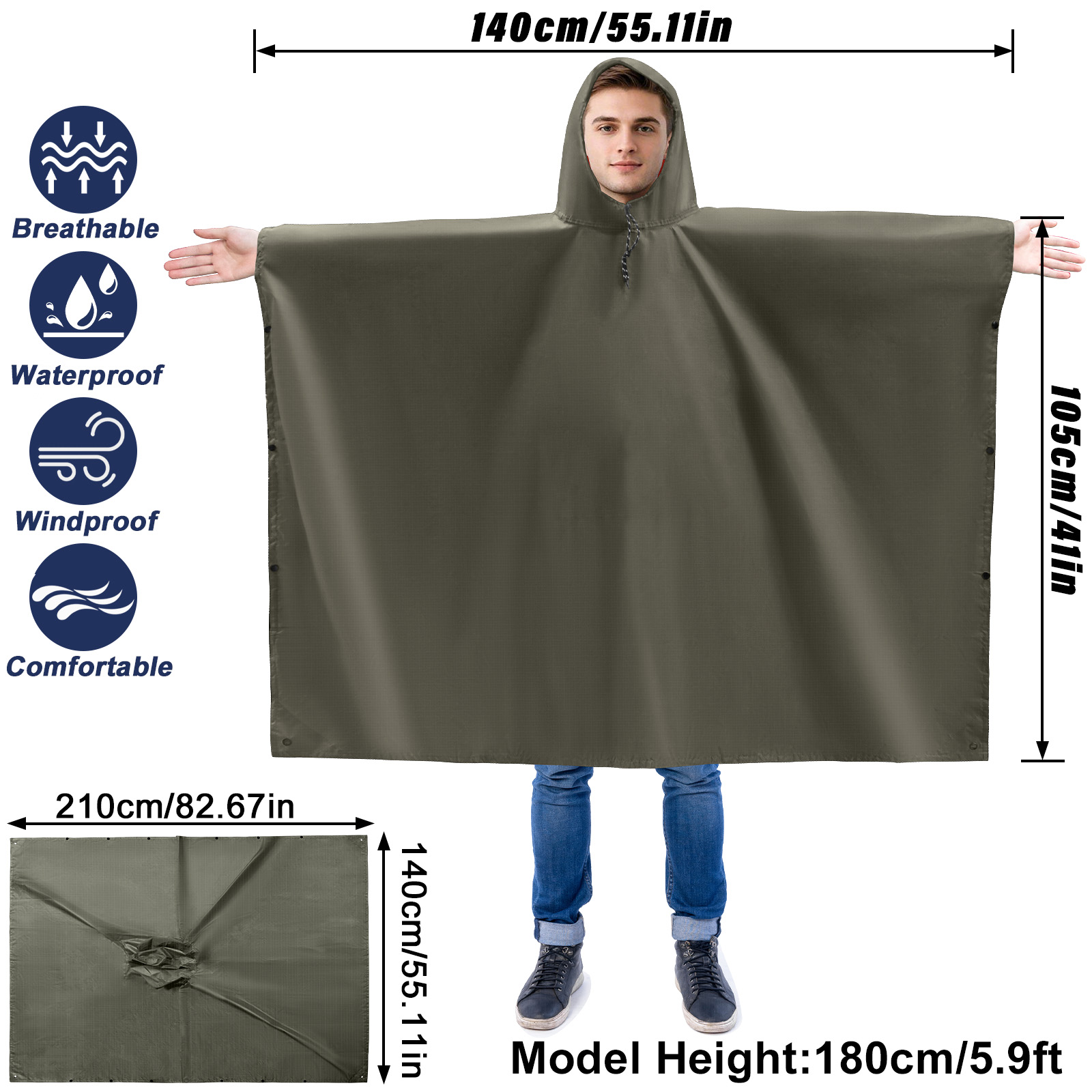 Adult Rain Poncho Lightweight  - Camping Rain Poncho review and price