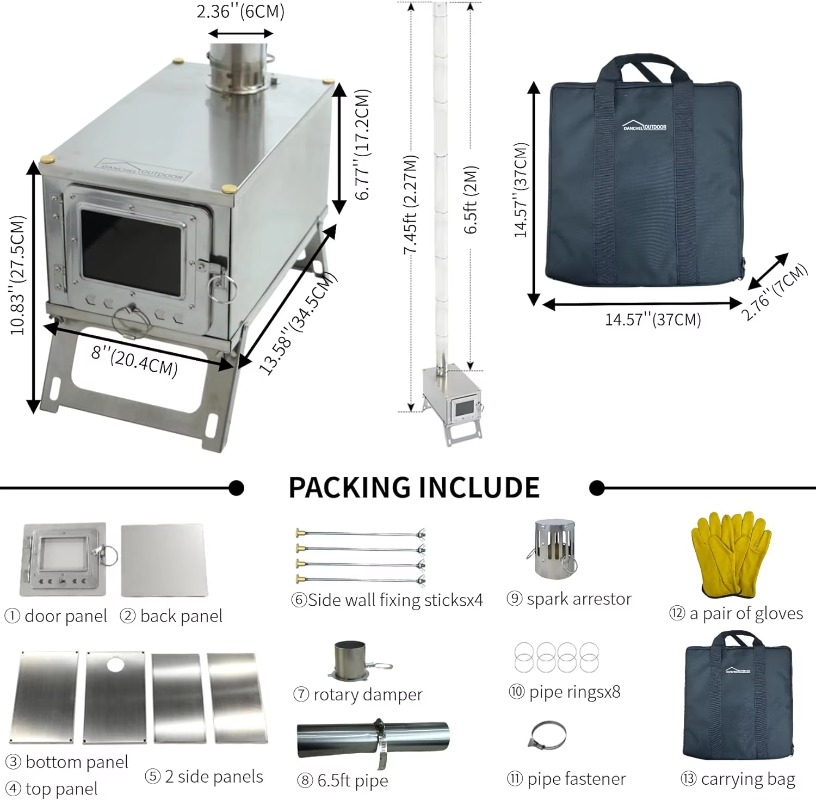 【Popular】DANCHEL S1 Foldable T - Outdoor Camping Wood Stove review and price