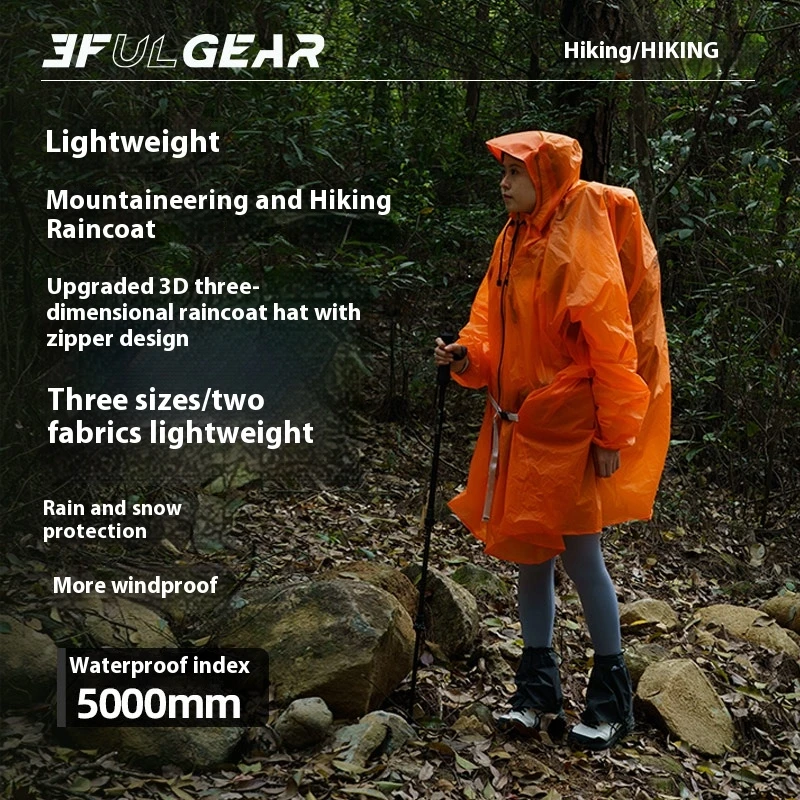 3F UL GEAR Zipper Raincoat 15D - Camping Rain Poncho review and price