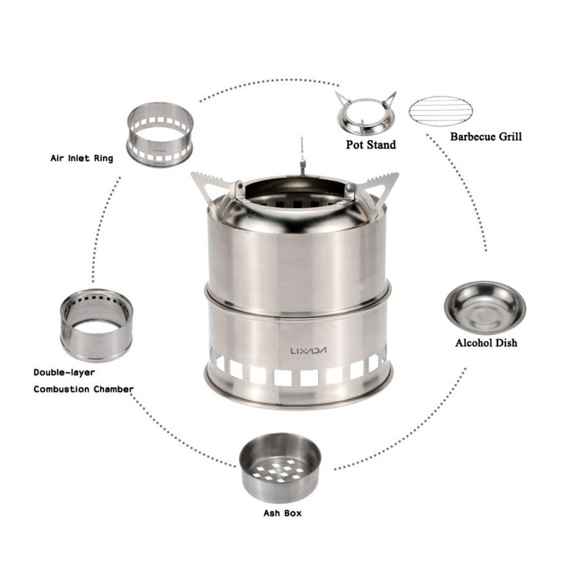 Lixada Stainless Steel Wood St - Outdoor Camping Wood Stove review and price