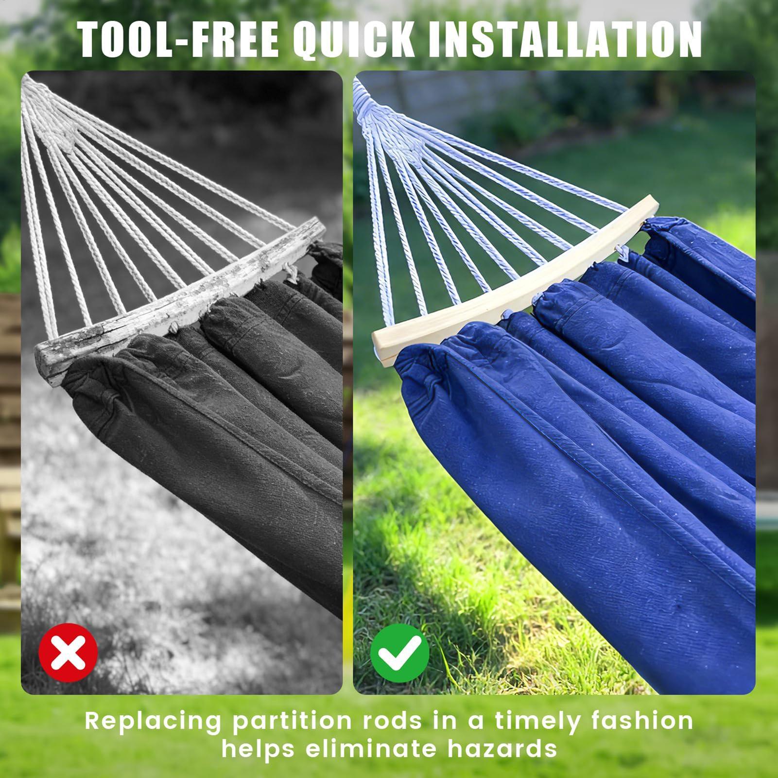 2 Pieces 10-Hole Wooden Hammoc - Outdoor Camping Hammock review and price