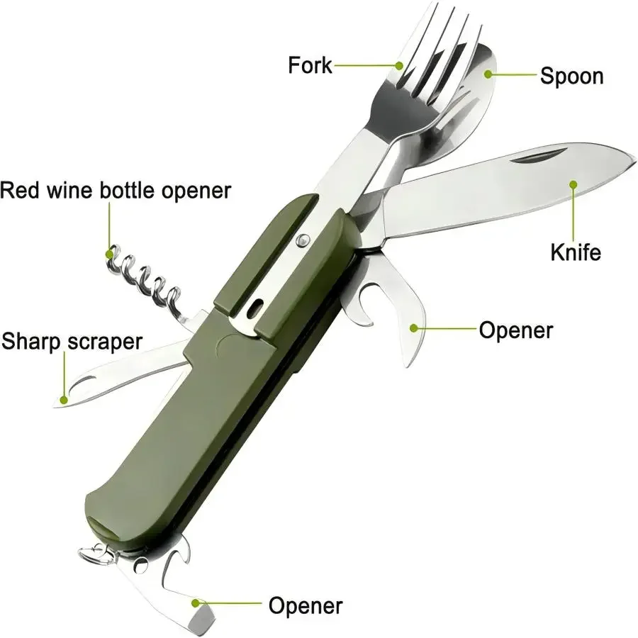 Camping Gear 5-in-1 Stainless  - Outdoor Camping Utensils review and price