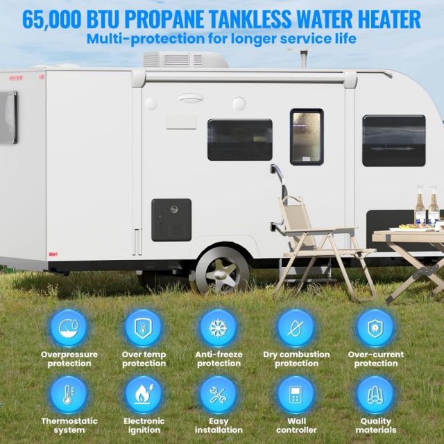 Portable 12V Gas Water Heater  - Outdoor Camping Gas Heater review and price