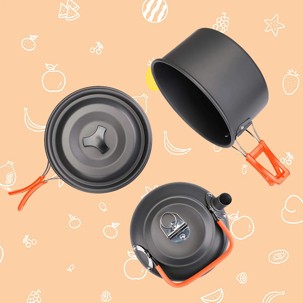 Camping Cookware Kit Kettle Po - Outdoor Camping Utensils review and price
